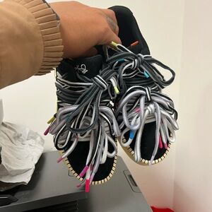 BRAND NEW**** Never worn***Stylish Black and Gray Sneakers with Colorful Accents